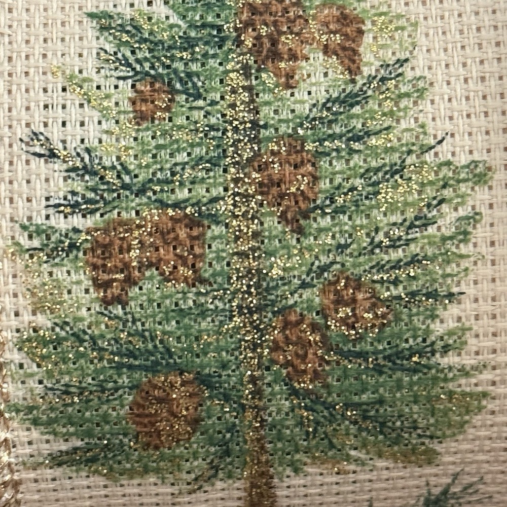 D. Stevens Wired Ribbon 2.5" Christmas Tree Pinecone Natural Metallic Gold Green - Picture 3 of 9